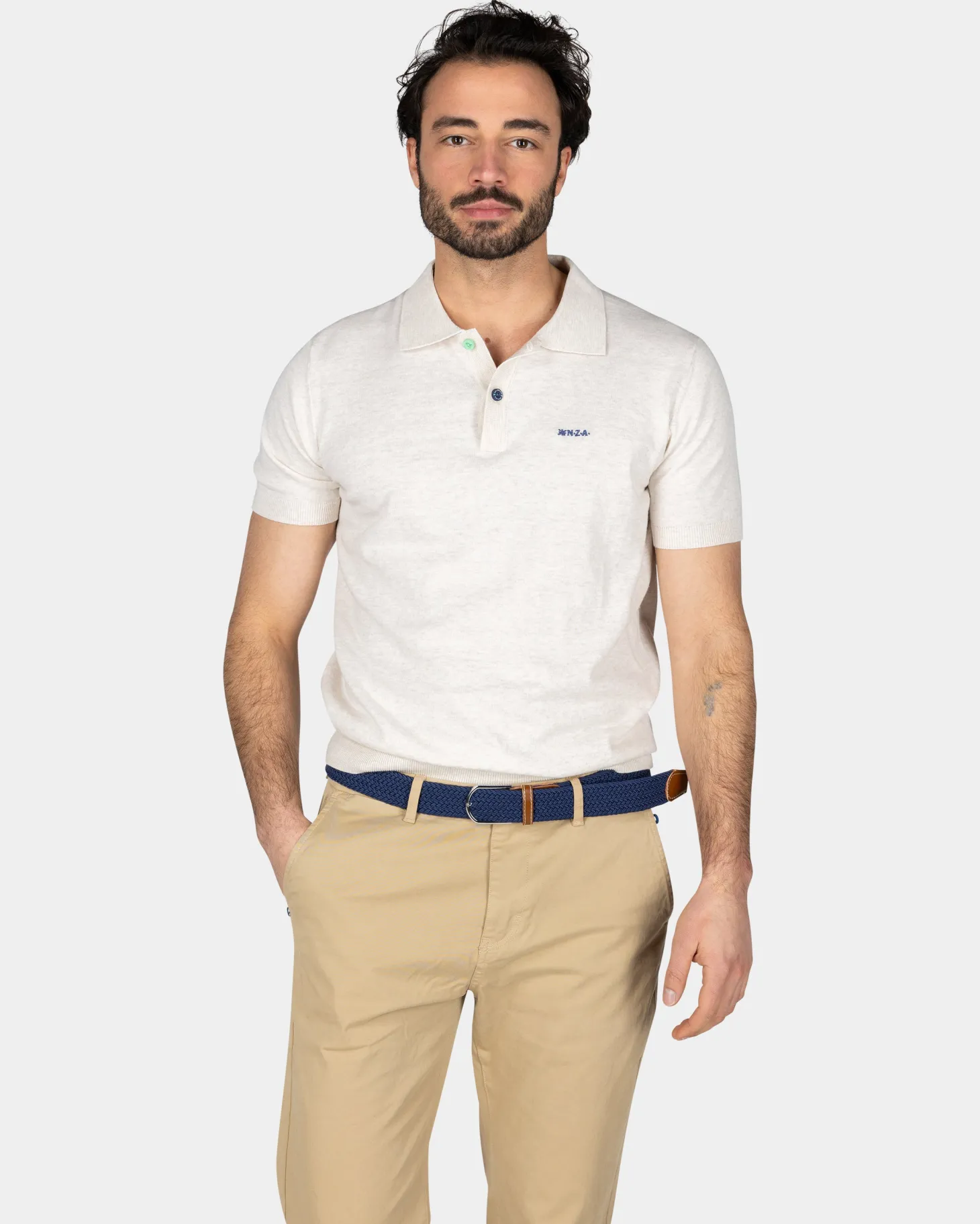 Basic beiges Poloshirt
