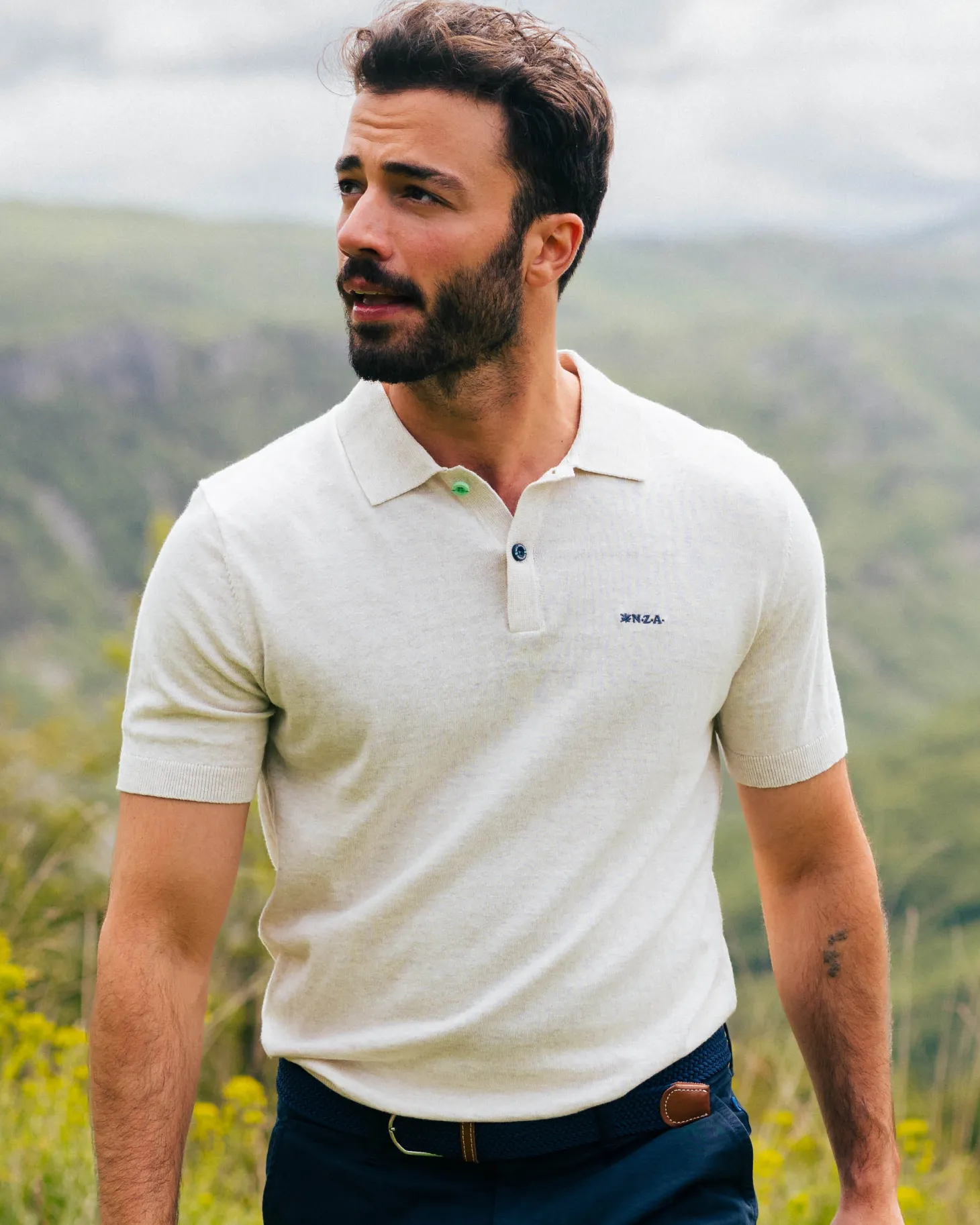 Basic beiges Poloshirt