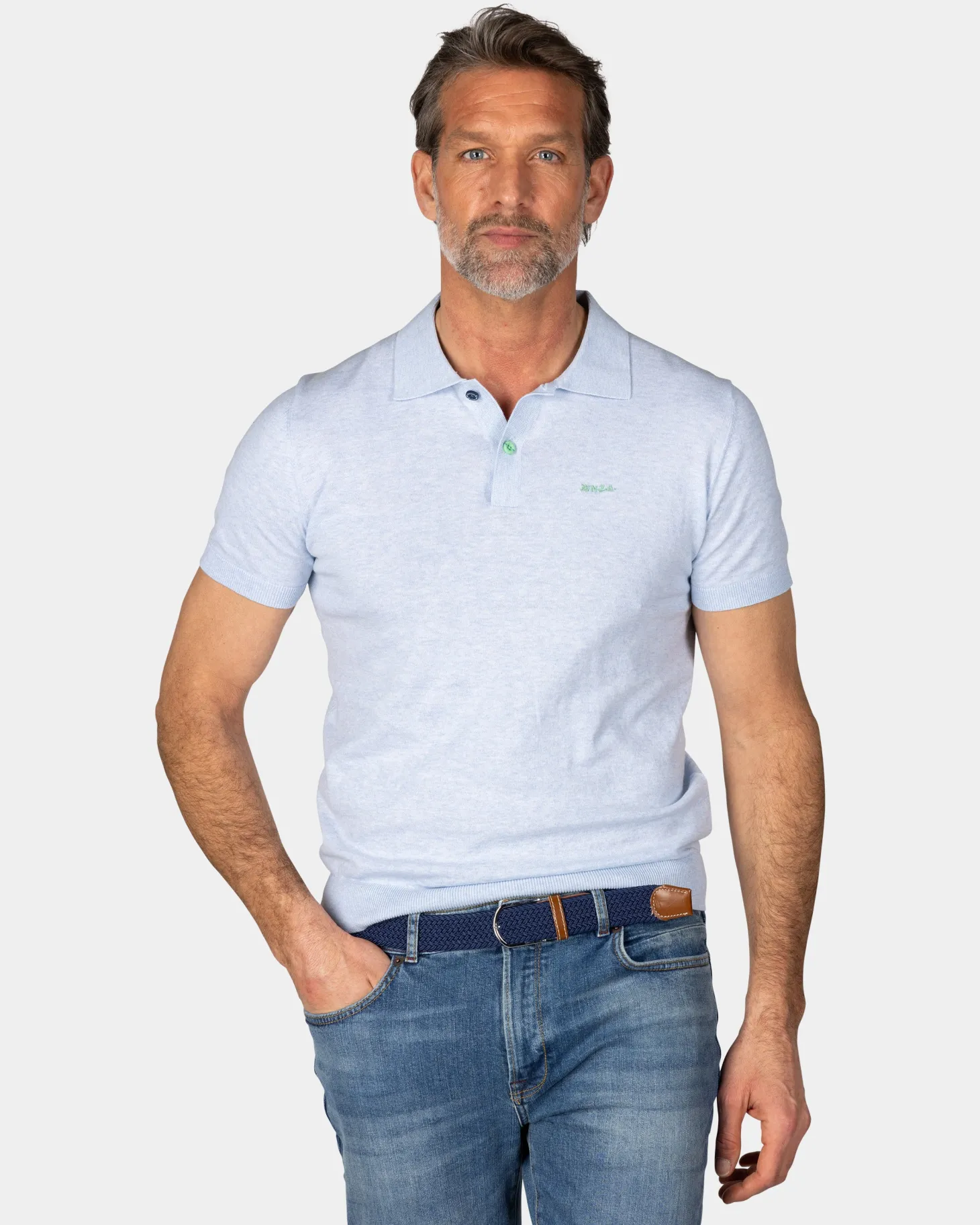 Basic hellblaues Poloshirt