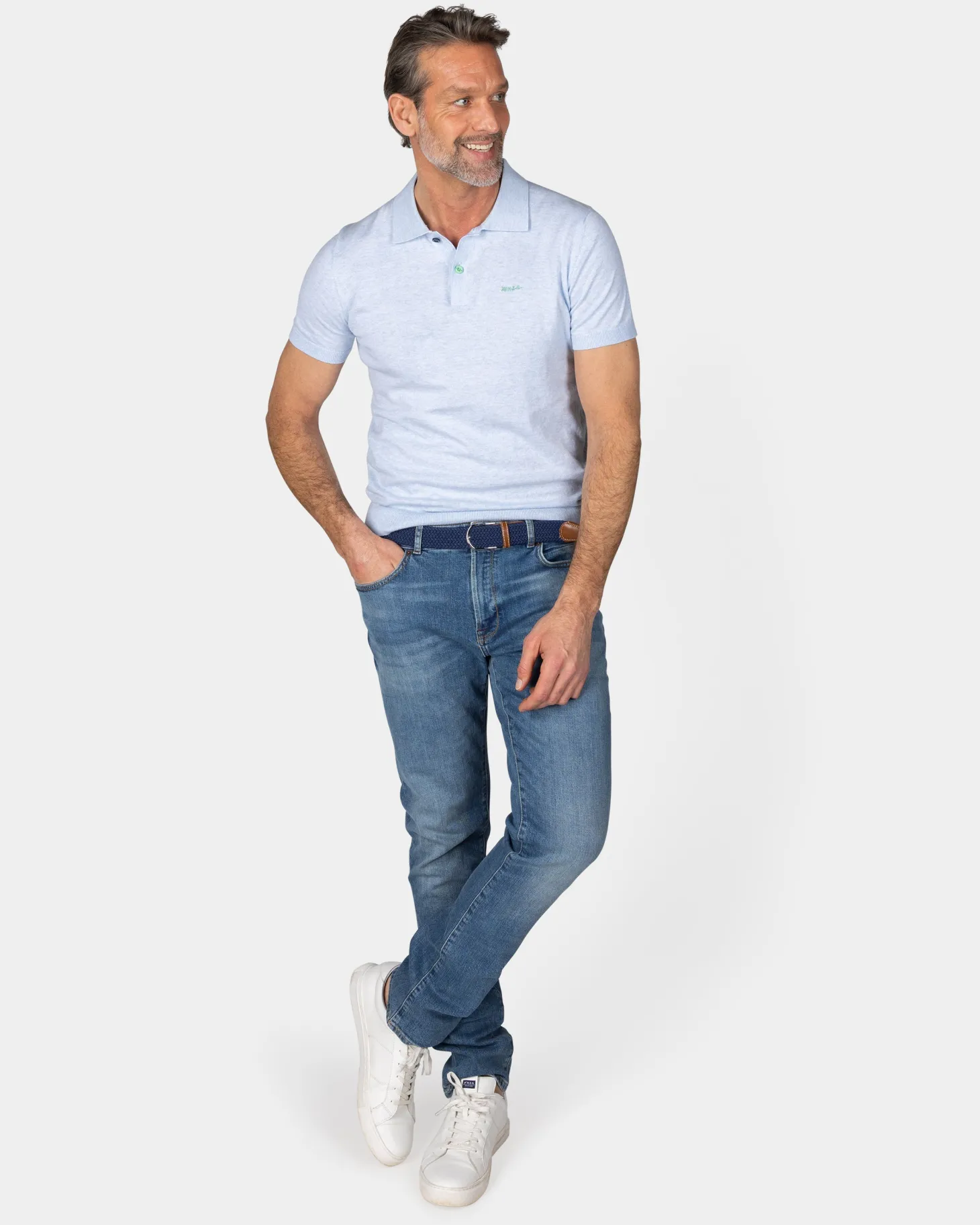 Basic hellblaues Poloshirt