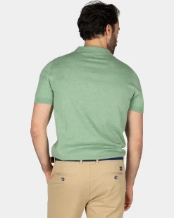 Basic hellgrünes Poloshirt