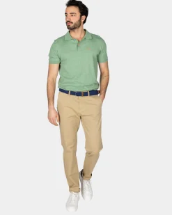 Basic hellgrünes Poloshirt