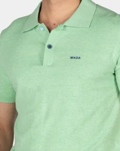 Basic knallgrünes Poloshirt