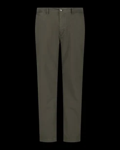 Baumwoll dunkelgrüne Chino - Gravel Green