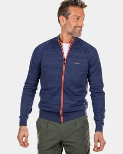 Baumwoll-Cardigan mit Reißverschluss - Dusk Navy