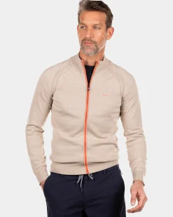 Baumwoll-Cardigan mit Reißverschluss - Shimmering Sand