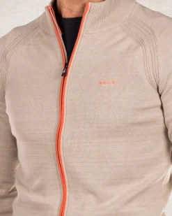 Baumwoll-Cardigan mit Reißverschluss - Shimmering Sand