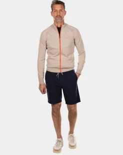 Baumwoll-Cardigan mit Reißverschluss - Shimmering Sand