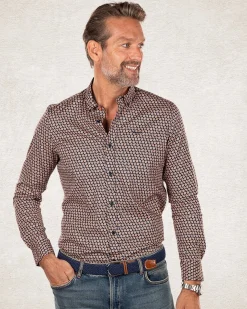 Baumwoll-Elasthan-Shirt mit langen Ärmeln - Trent Petrol