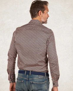 Baumwoll-Elasthan-Shirt mit langen Ärmeln - Trent Petrol