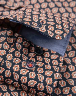 Baumwoll-Elasthan-Shirt mit langen Ärmeln - Trent Petrol