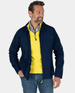 Baumwoll-Overshirt mit Reißverschluss - Key Navy