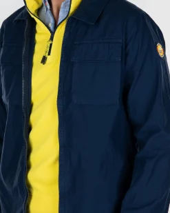 Baumwoll-Overshirt mit Reißverschluss - Key Navy