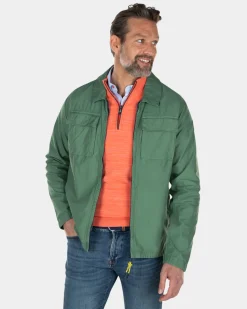 Baumwoll-Overshirt mit Reißverschluss - Active Army