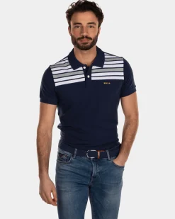 Baumwoll-Poloshirt Navy - Key Navy