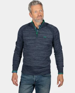 Baumwollpullover mit Reißverschluss Grey - Reef Navy