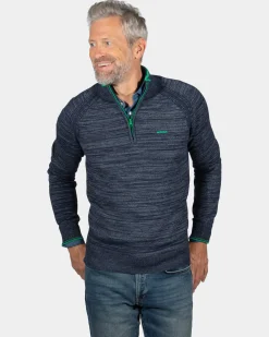 Baumwollpullover mit Reißverschluss Grey - Reef Navy