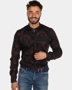 Bedrucktes Stretch-Shirt Opua - Steady Navy