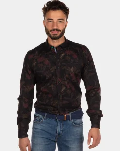 Bedrucktes Stretch-Shirt Opua - Steady Navy