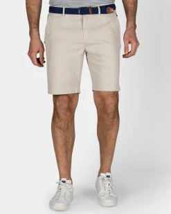 Beige Baumwoll-Shorts mit Stretch