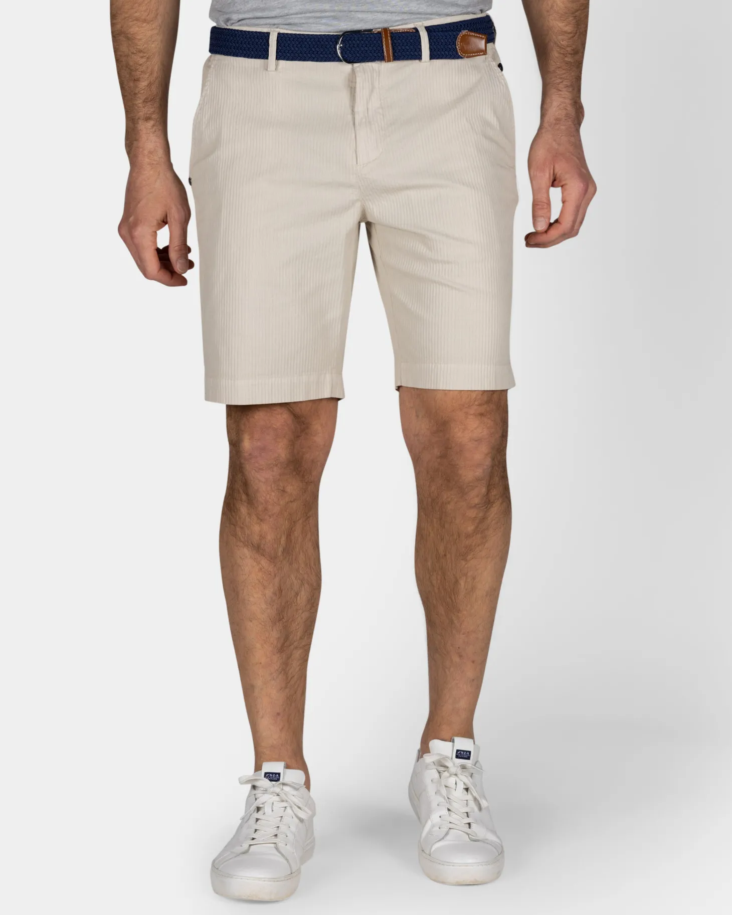 Beige Baumwoll-Shorts mit Stretch