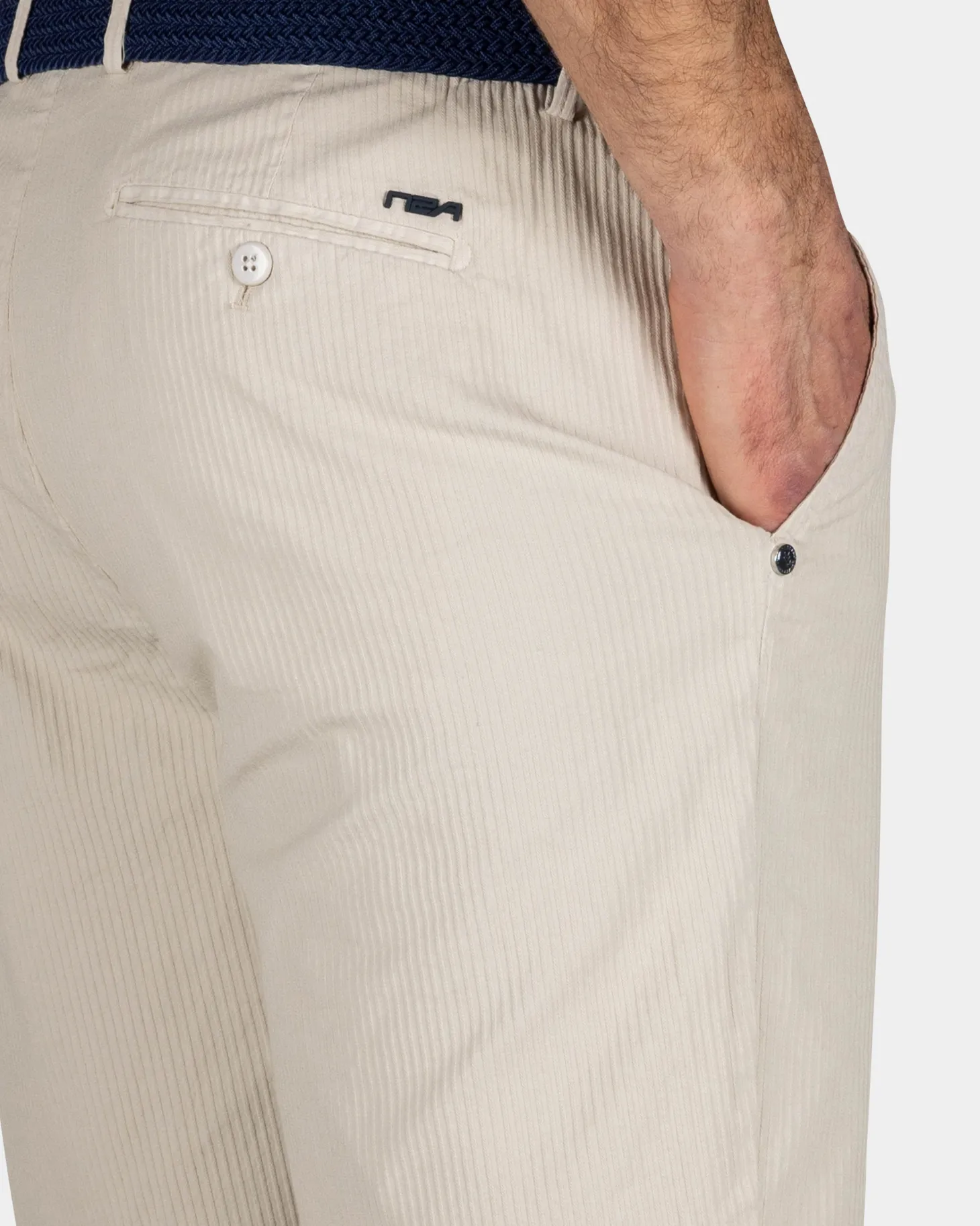 Beige Baumwoll-Shorts mit Stretch