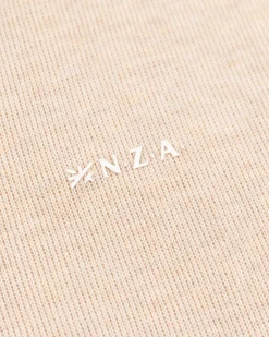 Beigefarbener Sweatshirt mit halbem Reißverschluss - Oat Sand