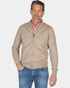 Beiger Baumwollcardigan