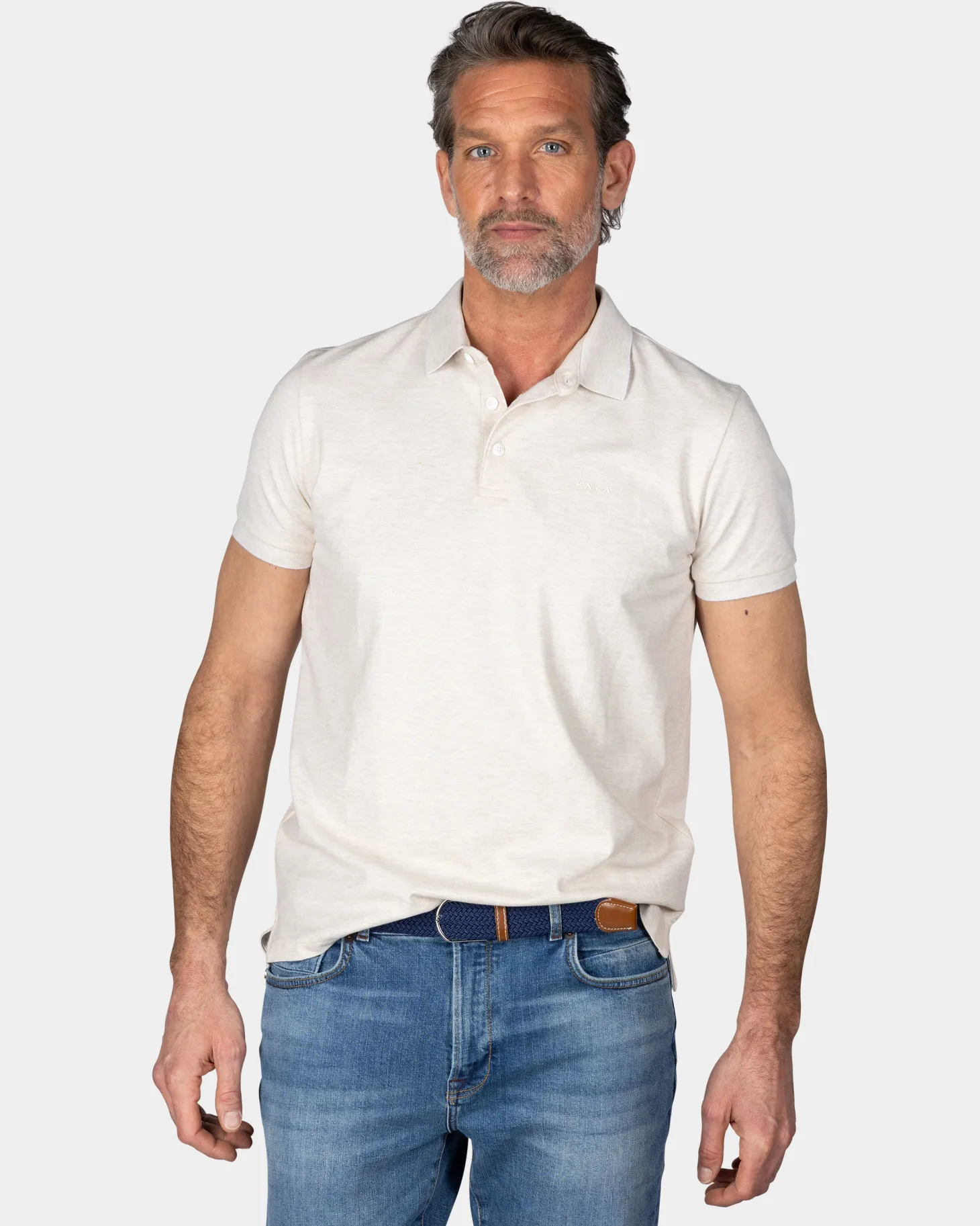 Beiges Poloshirt aus Baumwolle