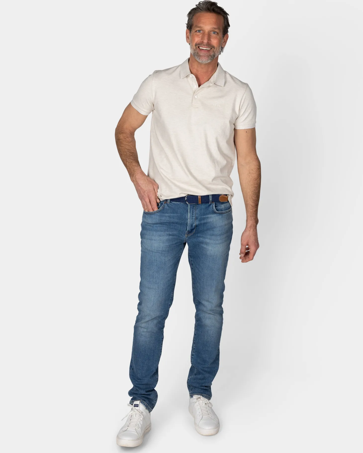 Beiges Poloshirt aus Baumwolle