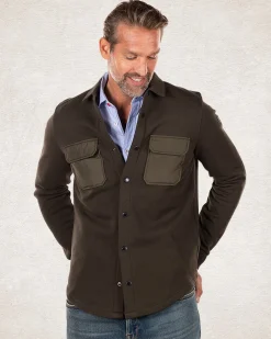 Überhemd aus Baumwollfleece - Smoked Green