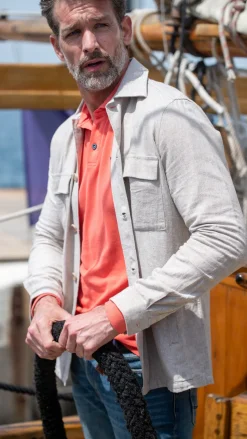 Überhemd aus Leinen - Shimmering Sand