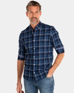 Blau kariertes Hemd - Indigo