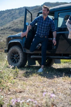 Blau kariertes Hemd - Indigo