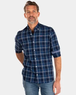 Blau kariertes Hemd - Indigo