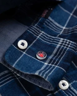 Blau kariertes Hemd - Indigo