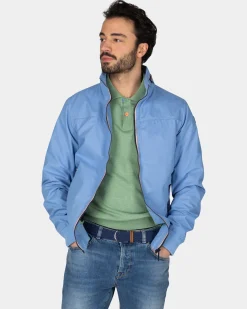 Blaue Baumwoll-Bomber