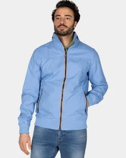 Blaue Baumwoll-Bomber