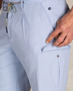 Blaue Cargo-Shorts mit Elasthan