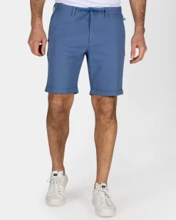 Blaue Stretch Chino-Shorts