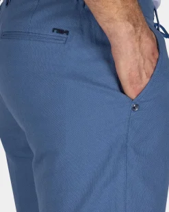 Blaue Stretch Chino-Shorts