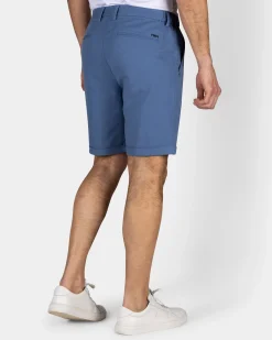 Blaue Stretch Chino-Shorts