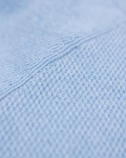 Blauer einfarbiger Pullover mit Rundhalsausschnitt