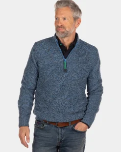 Blauer Pullover mit halbem Reißverschluss Fryxell - Cook's Blue