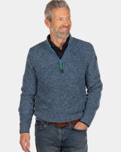 Blauer Pullover mit halbem Reißverschluss Fryxell - Cook's Blue