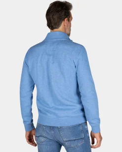 Blauer Sweater mit halbem Reißverschluss - Frozen Blue