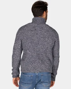 Blauer Wollpullover mit Rollkragen - Tin Blue