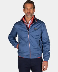 Blaues Baumwoll-Bomberjacke