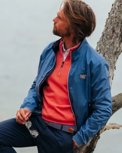 Blaues Baumwoll-Bomberjacke