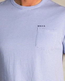 Blaues Baumwoll-T-Shirt mit Modalanteil